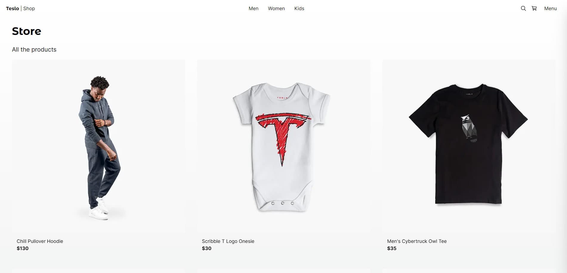 Project Teslo Shop